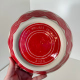 Flared Red Tumbling Square Carved Bowl | Cindy Walker Davidson