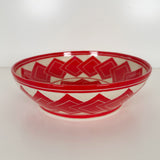 Large Red Tumbling Square Carved Bowl | Cindy Walker Davidson