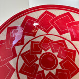 Large Red Tumbling Square Carved Bowl | Cindy Walker Davidson