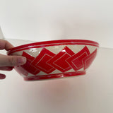 Large Red Tumbling Square Carved Bowl | Cindy Walker Davidson