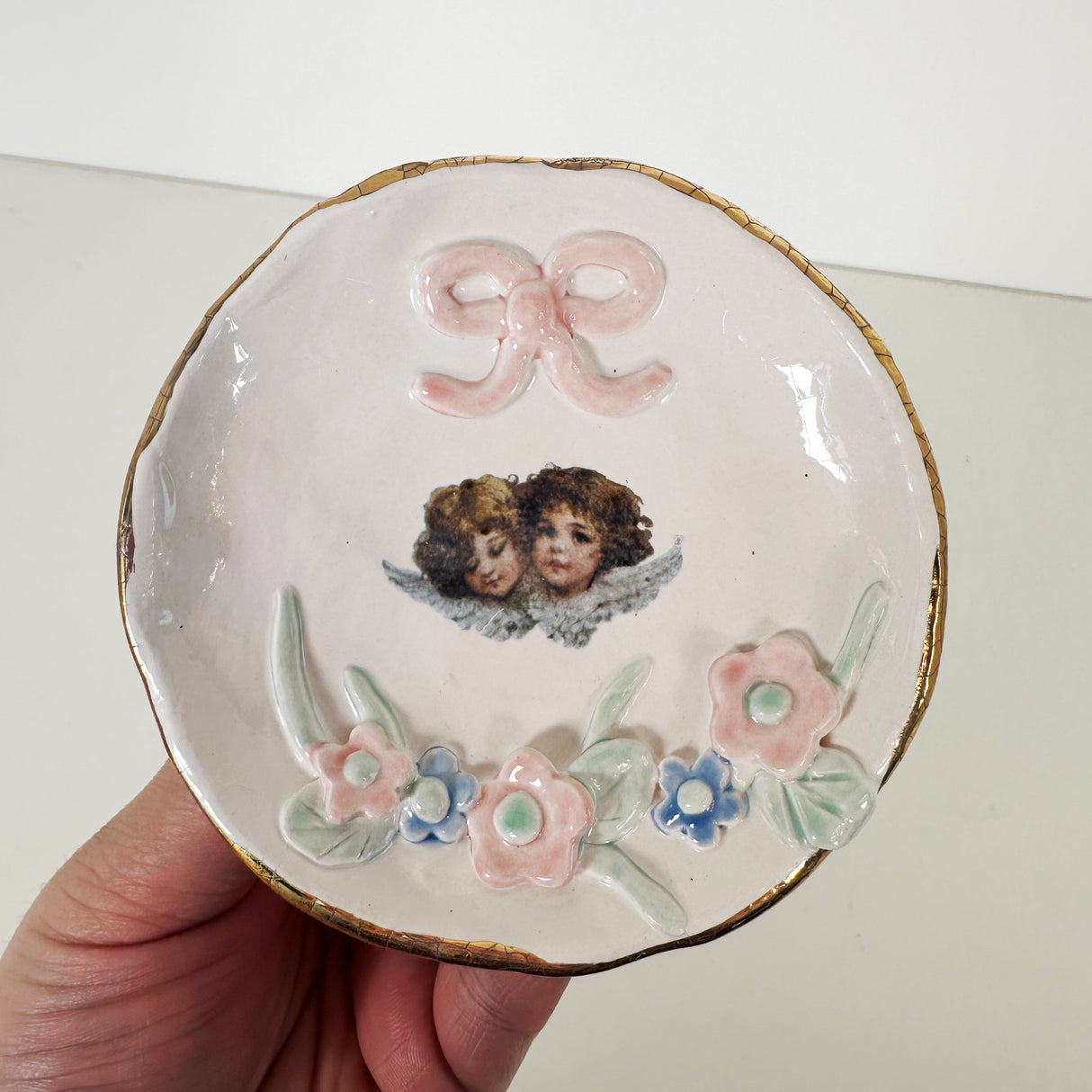 Angel Twins Dish- featuring vintage artwork | Jessica Walker