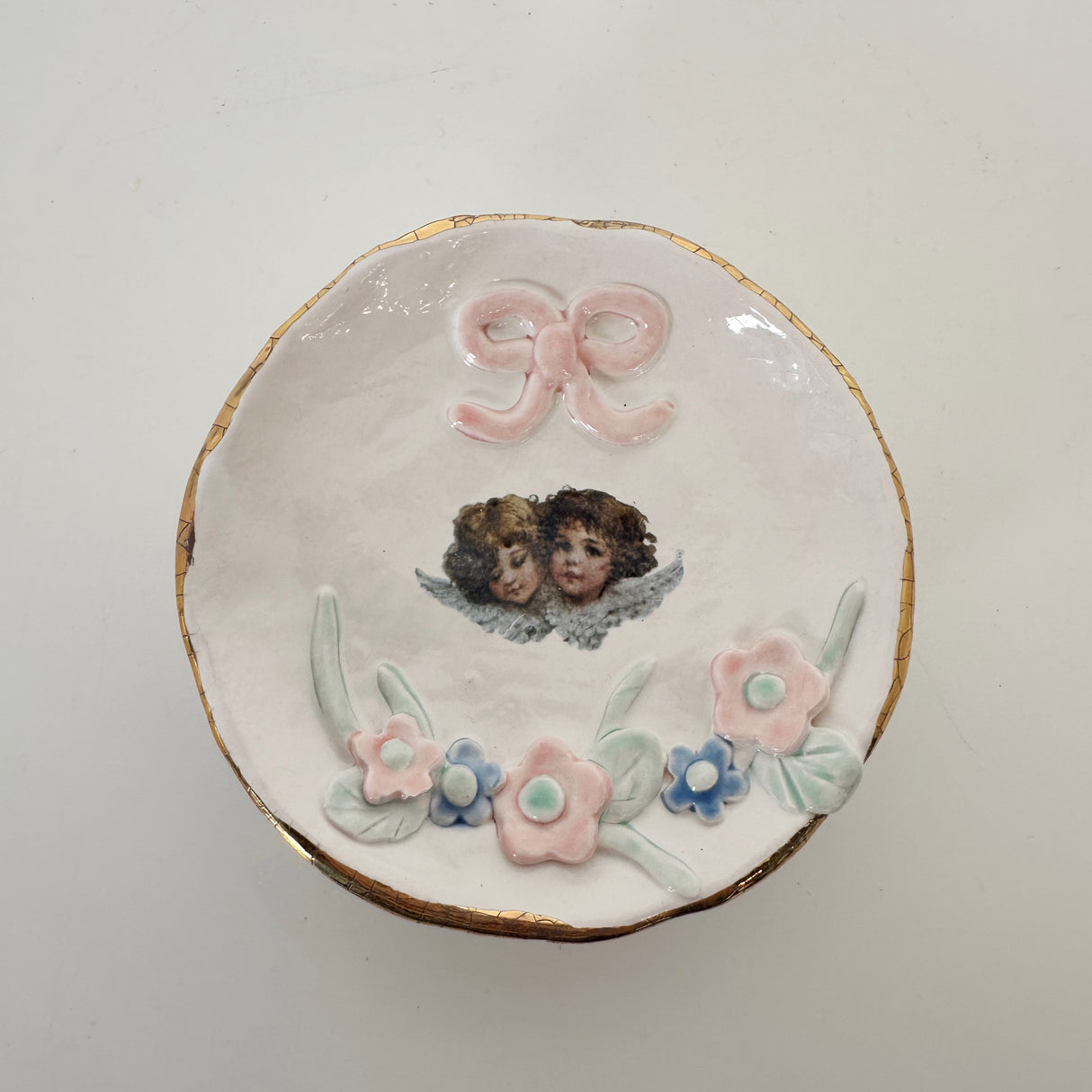 Angel Twins Dish- featuring vintage artwork | Jessica Walker