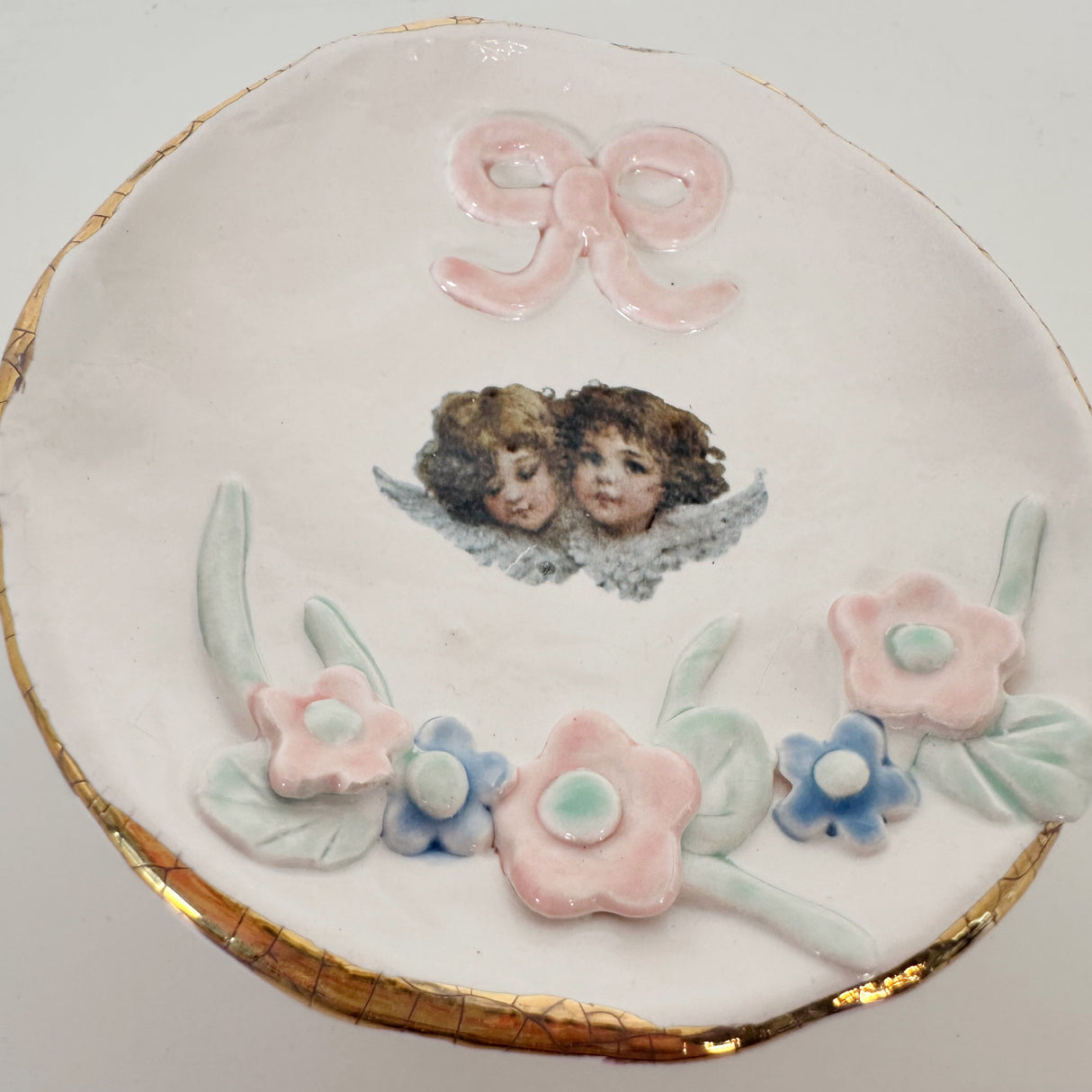 Angel Twins Dish- featuring vintage artwork | Jessica Walker