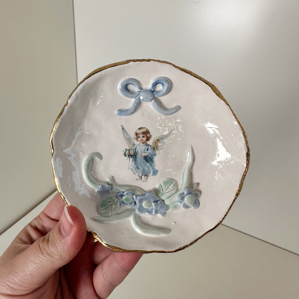 All Blue Angel Dish- featuring vintage artwork | Jessica Walker