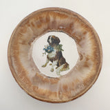 Stoneware Floral Dog Dish- featuring vintage artwork  | Jessica Walker