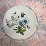 Stoneware Floral Kitten Dish- featuring vintage artwork  | Jessica Walker