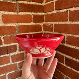 Small Red Floral Carved Bowl | Cindy Walker Davidson