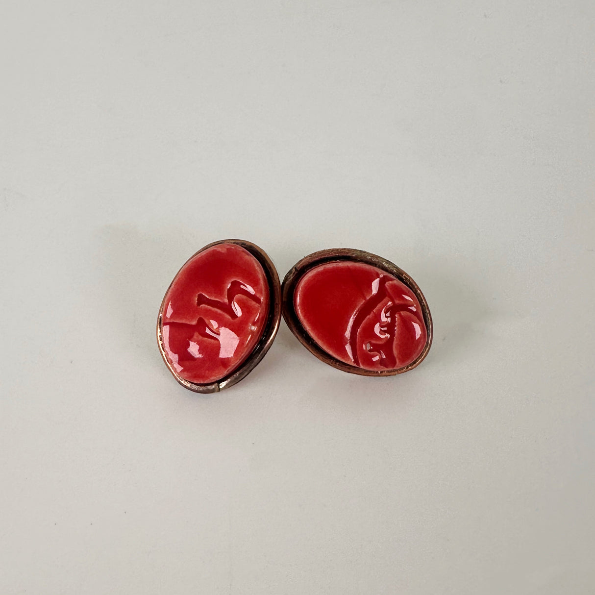 Red Copper Earrings | Little Mouse Clayworks