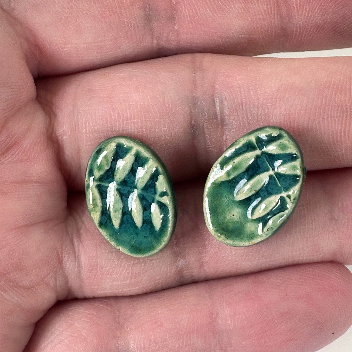 Fern Leaf Clay Earrings | Little Mouse Clayworks
