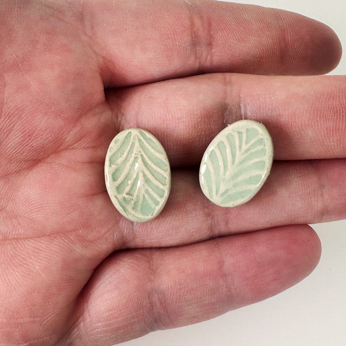 Sea Glass Green Clay Earrings | Little Mouse Clayworks