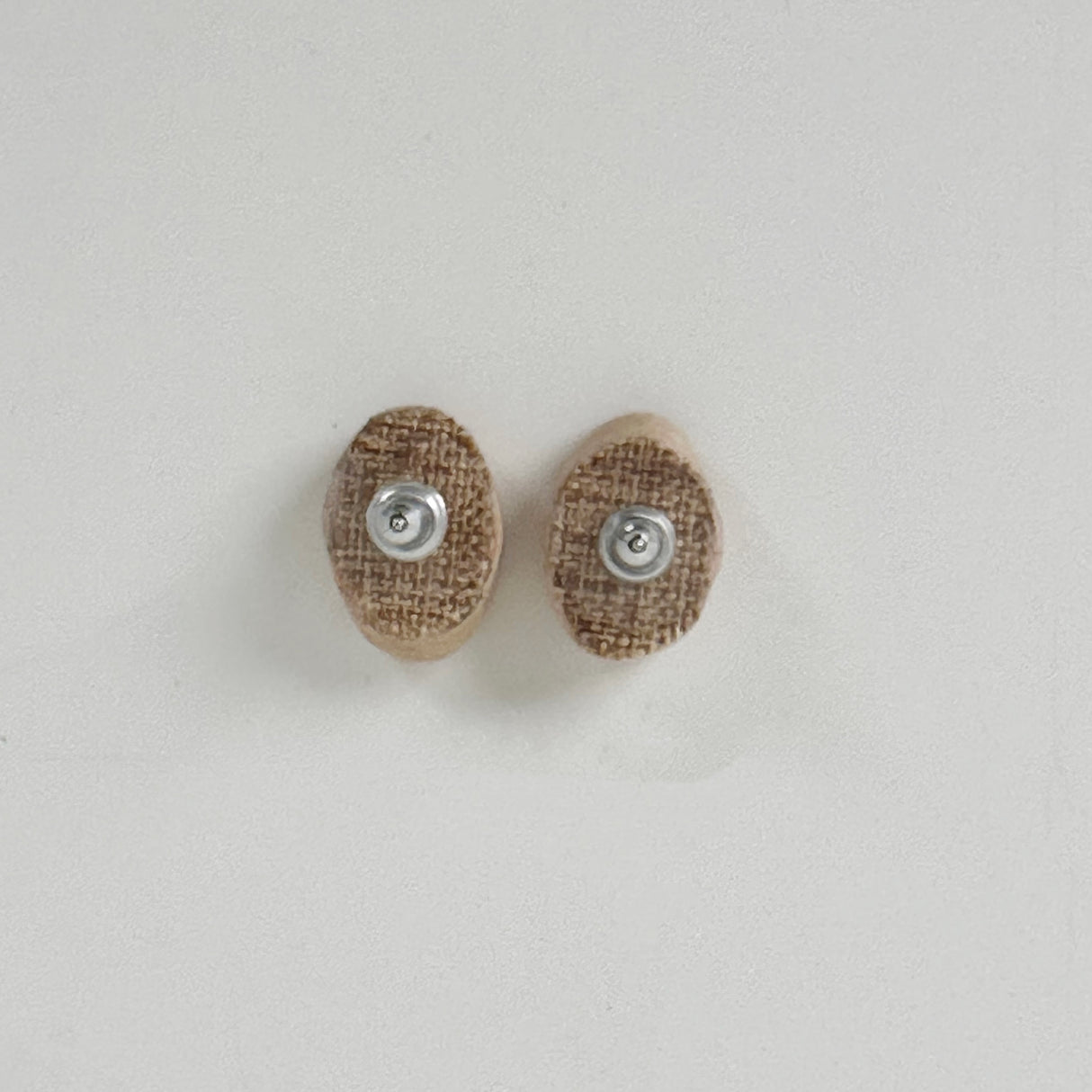 Sandy Almond Clay Earrings | Little Mouse Clayworks