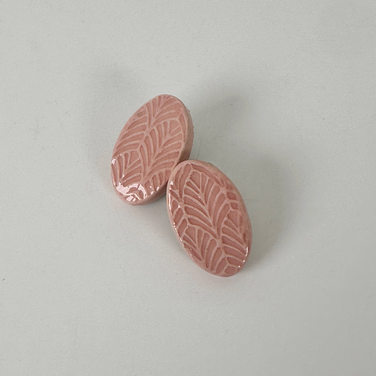 Medium Textured Pink Clay Earrings | Little Mouse Clayworks