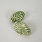 Medium Green Leaf Clay Earrings | Little Mouse Clayworks