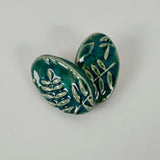 Medium Blue Green Leaf Clay Earrings | Little Mouse Clayworks