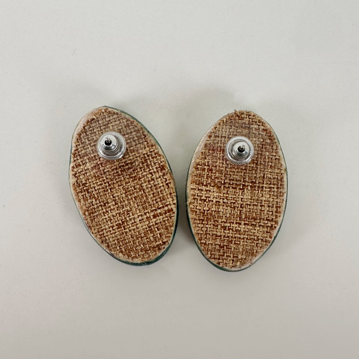 Medium Blue Green Leaf Clay Earrings | Little Mouse Clayworks