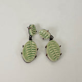Dangly Green Leaf Clay Earrings | Little Mouse Clayworks