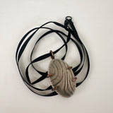 Gray Textured Clay & Copper Necklace | Little Mouse Clayworks