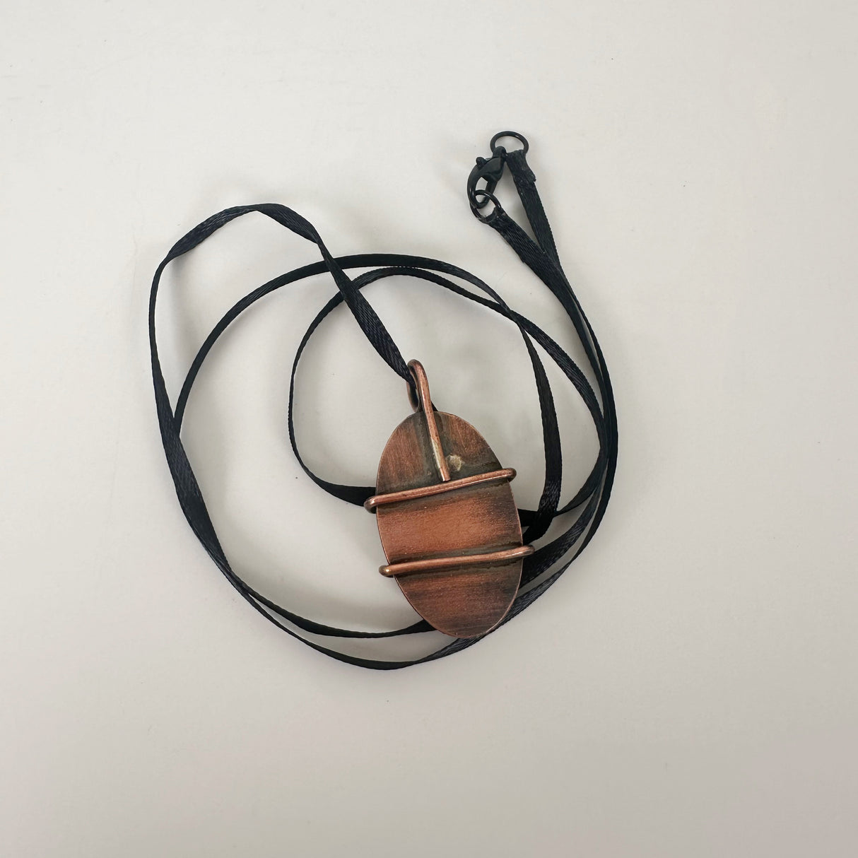 Gray Textured Clay & Copper Necklace | Little Mouse Clayworks