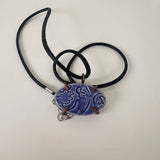 Blue Oval Clay & Copper Necklace | Little Mouse Clayworks