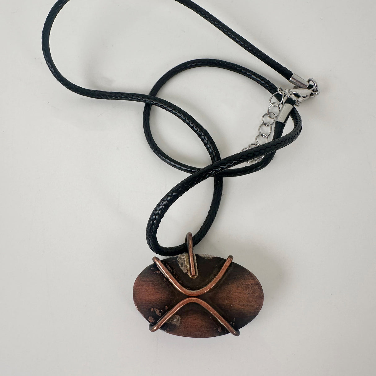 Blue Oval Clay & Copper Necklace | Little Mouse Clayworks