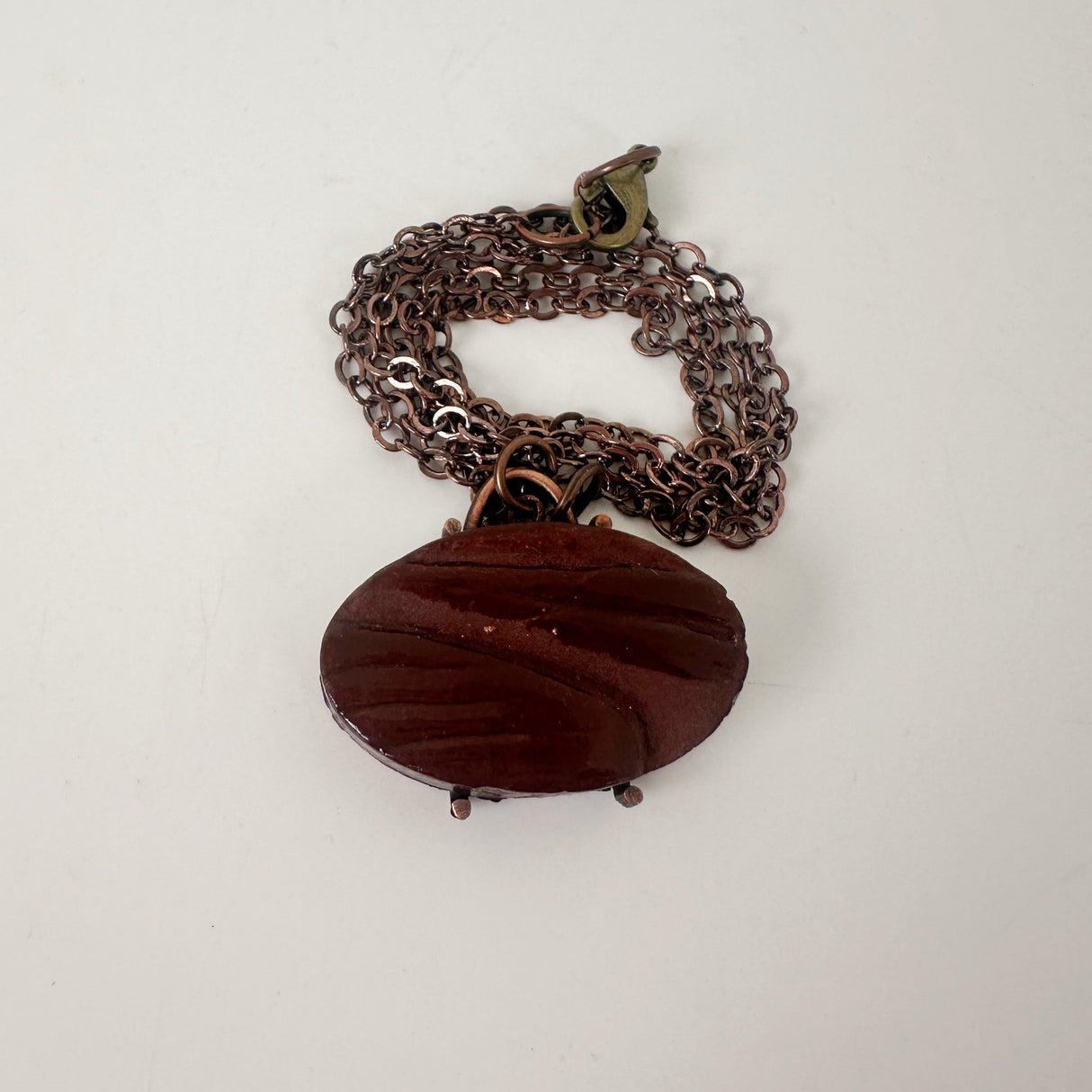 Rich Brown Clay & Copper Necklace | Little Mouse Clayworks
