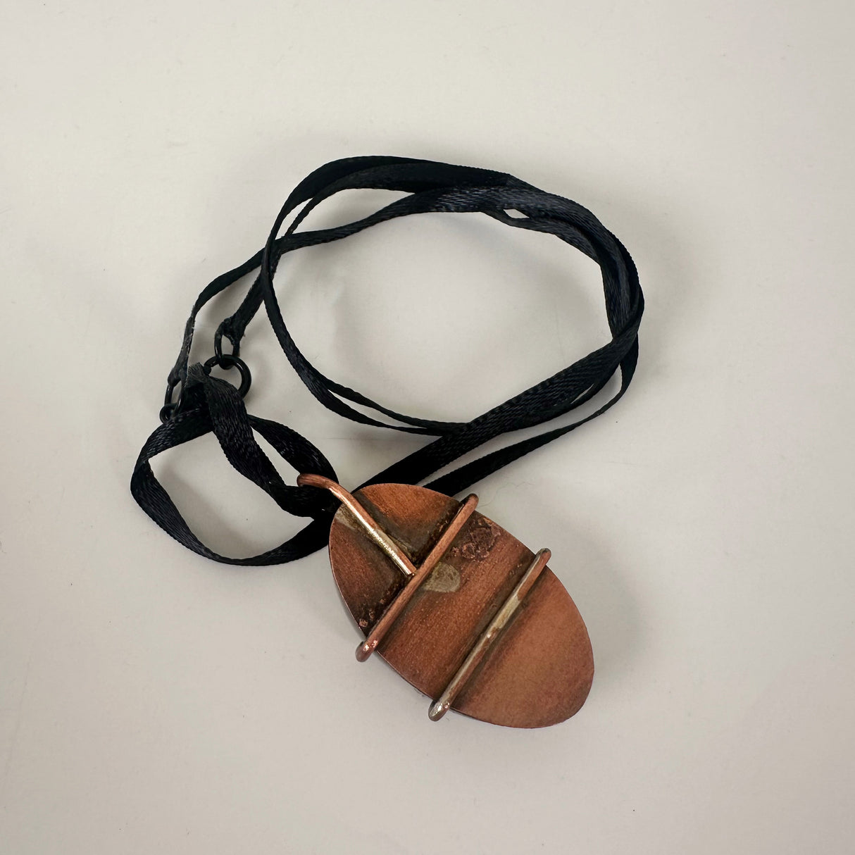 Stone Gray Clay & Copper Necklace | Little Mouse Clayworks