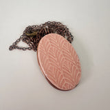 Textured Pink Clay & Copper Necklace | Little Mouse Clayworks