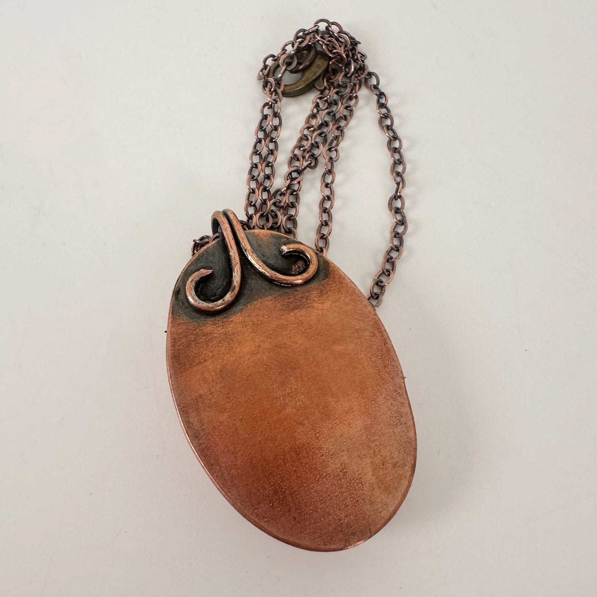 Textured Pink Clay & Copper Necklace | Little Mouse Clayworks