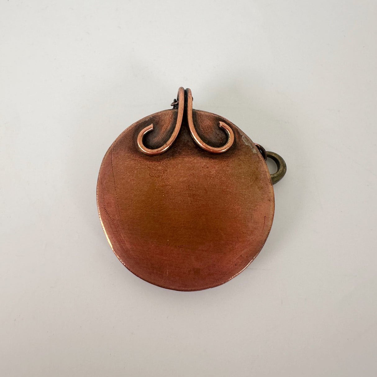 Round Cobalt Blue Clay & Copper Necklace | Little Mouse Clayworks