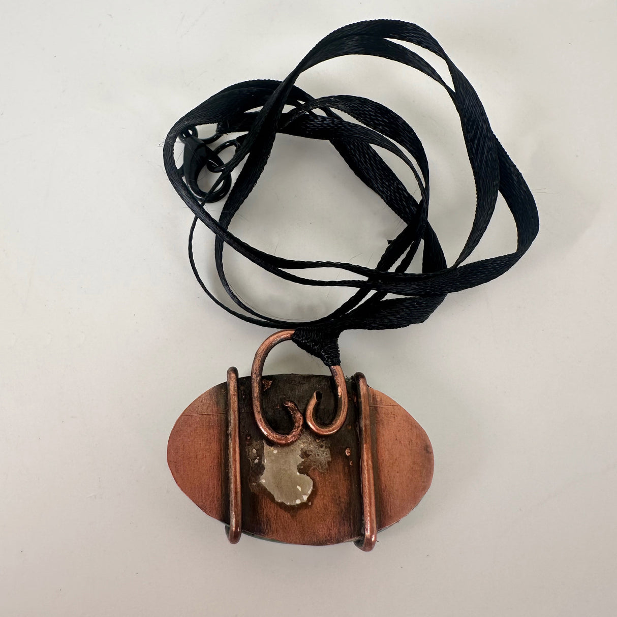 Leafy Blue Green Clay & Copper Necklace | Little Mouse Clayworks