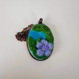 Sculpted Flower Clay & Copper Necklace | Little Mouse Clayworks