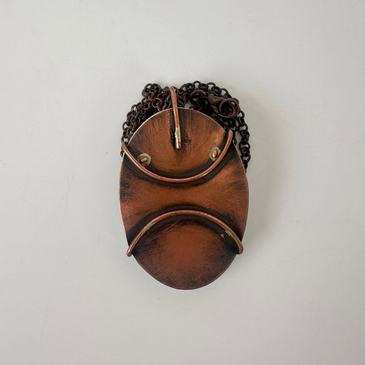 Textured Turquoise Clay & Copper Necklace | Little Mouse Clayworks