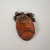 Textured Deep Blue Clay & Copper Necklace | Little Mouse Clayworks