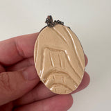 Wood Textured Clay & Copper Necklace | Little Mouse Clayworks