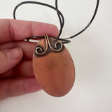 Sandy Wood Textured Clay & Copper Necklace | Little Mouse Clayworks