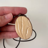 Sandy Wood Textured Clay & Copper Necklace | Little Mouse Clayworks