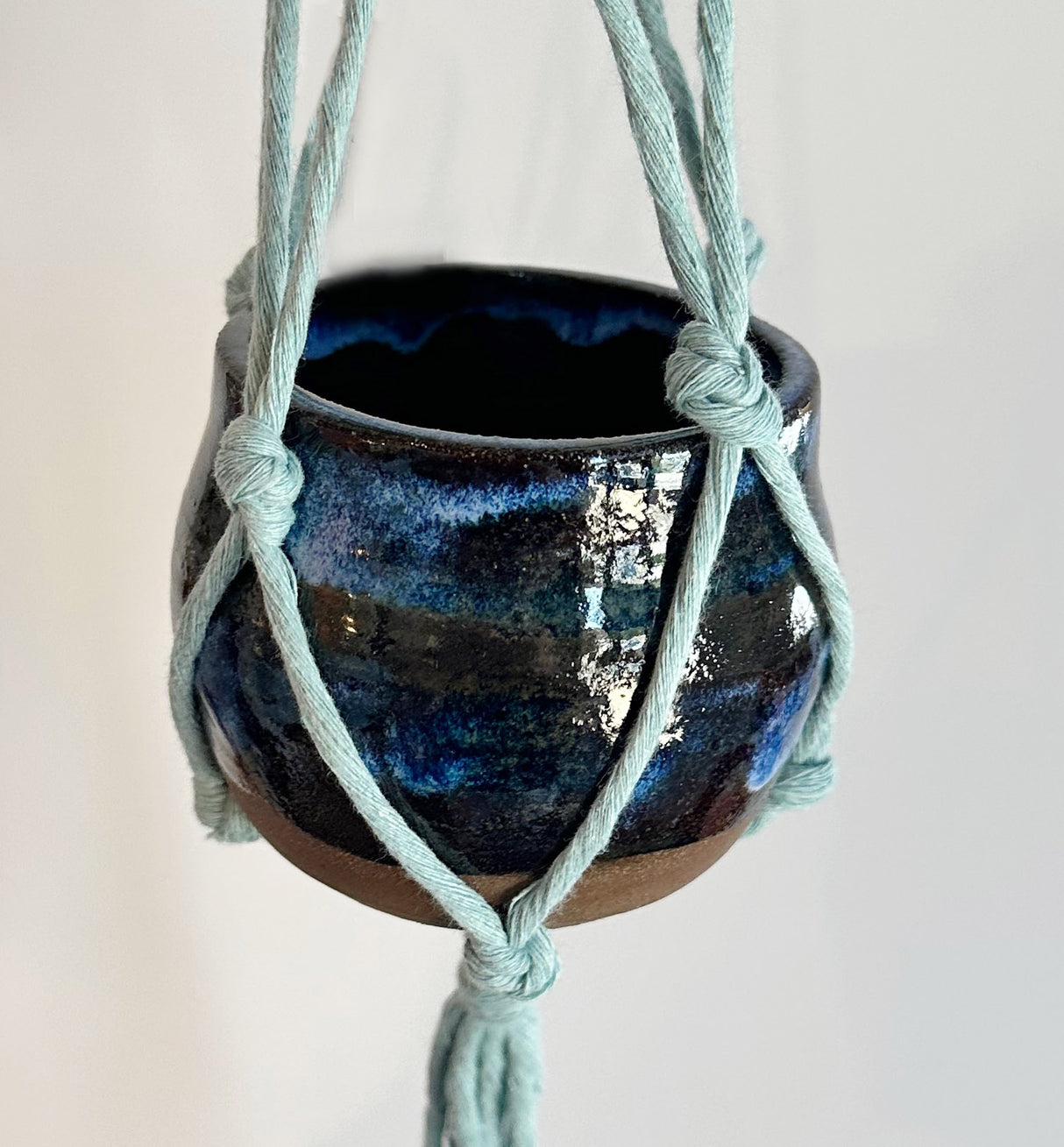 Deep Blue & Aqua Hanging Planter | Lucinda Meglemre