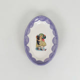 Little Girl & Cat Purple Oval Mini Dish | Jessica Walker