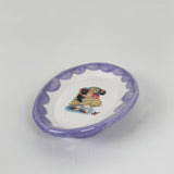 Little Girl & Cat Purple Oval Mini Dish | Jessica Walker