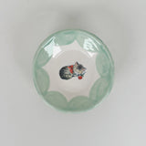 Aqua Mini Dishes Featuring Vintage Cat Artwork | Jessica Walker