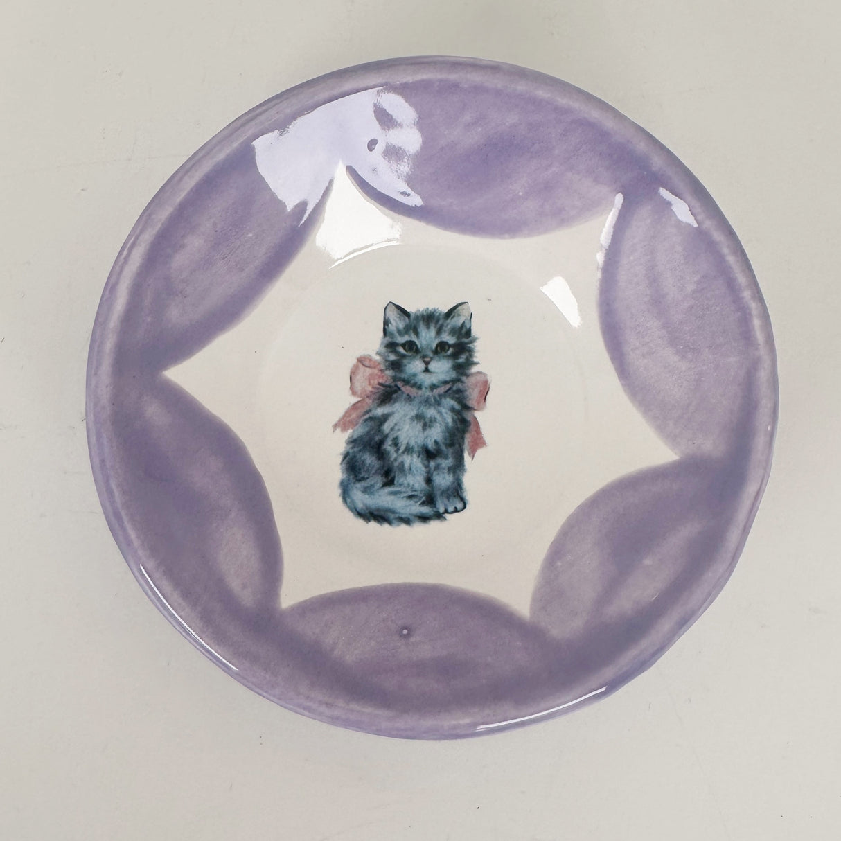 Purple Mini Dishes Featuring Vintage Cat Artwork | Jessica Walker