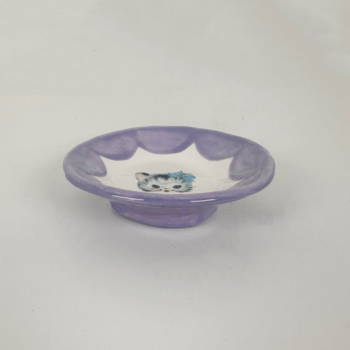 Purple Mini Dishes Featuring Vintage Cat Artwork | Jessica Walker