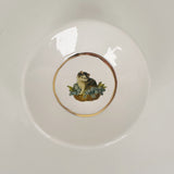 White Dish Featuring Vintage Artwork- Cat in a Basket | Jessica Walker