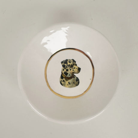White Dish Featuring Vintage Artwork & Hook for Hanging - Dalmatian | Jessica Walker