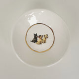 White Dish Featuring Vintage Artwork & Hook for Hanging - Puppy Trio | Jessica Walker
