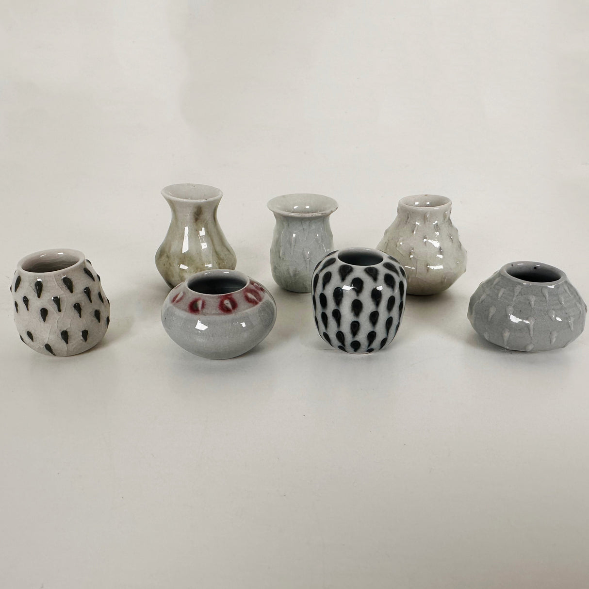 Dotted & Textured Miniature Stoneware Vases | Amy Sanders de Melo