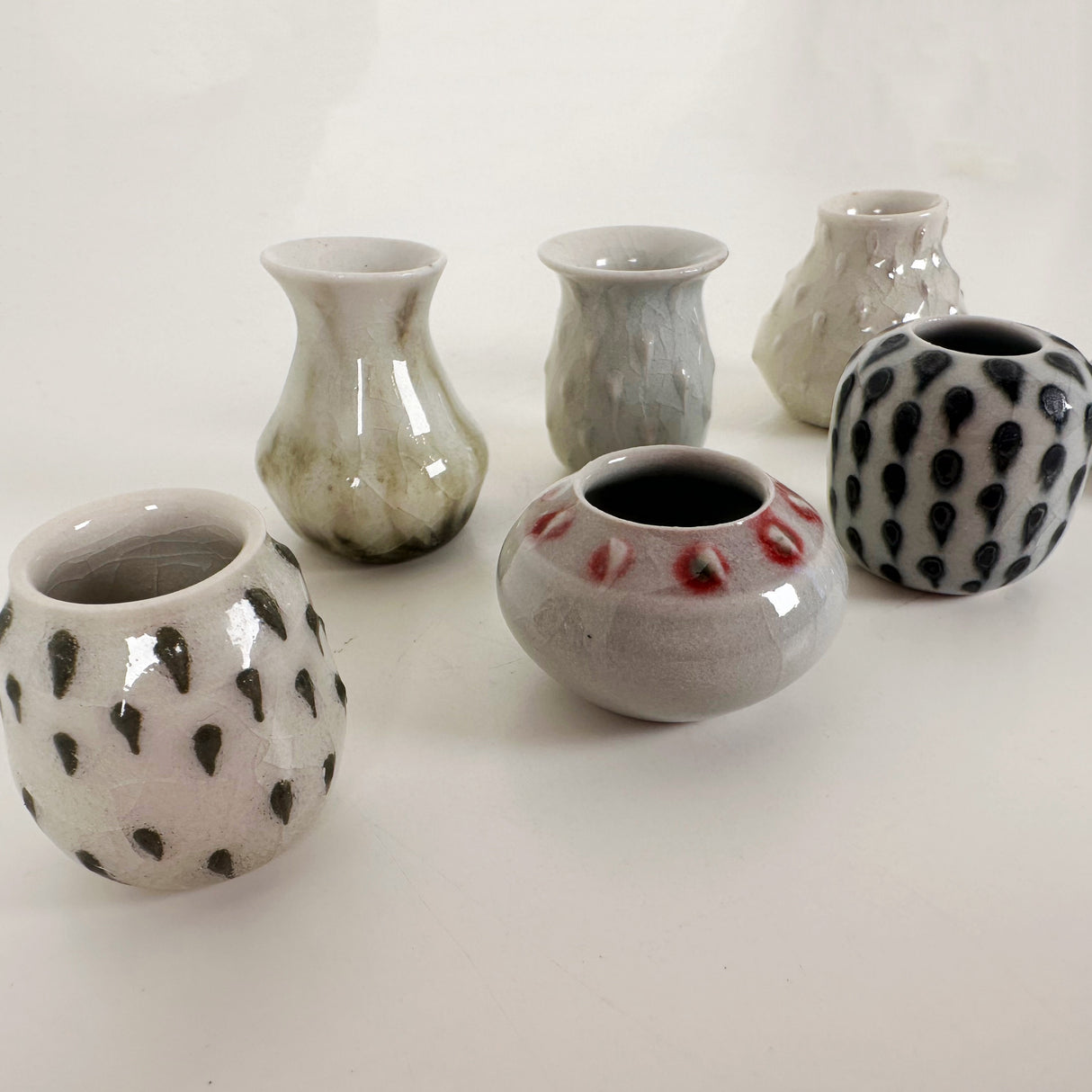 Dotted & Textured Miniature Stoneware Vases | Amy Sanders de Melo