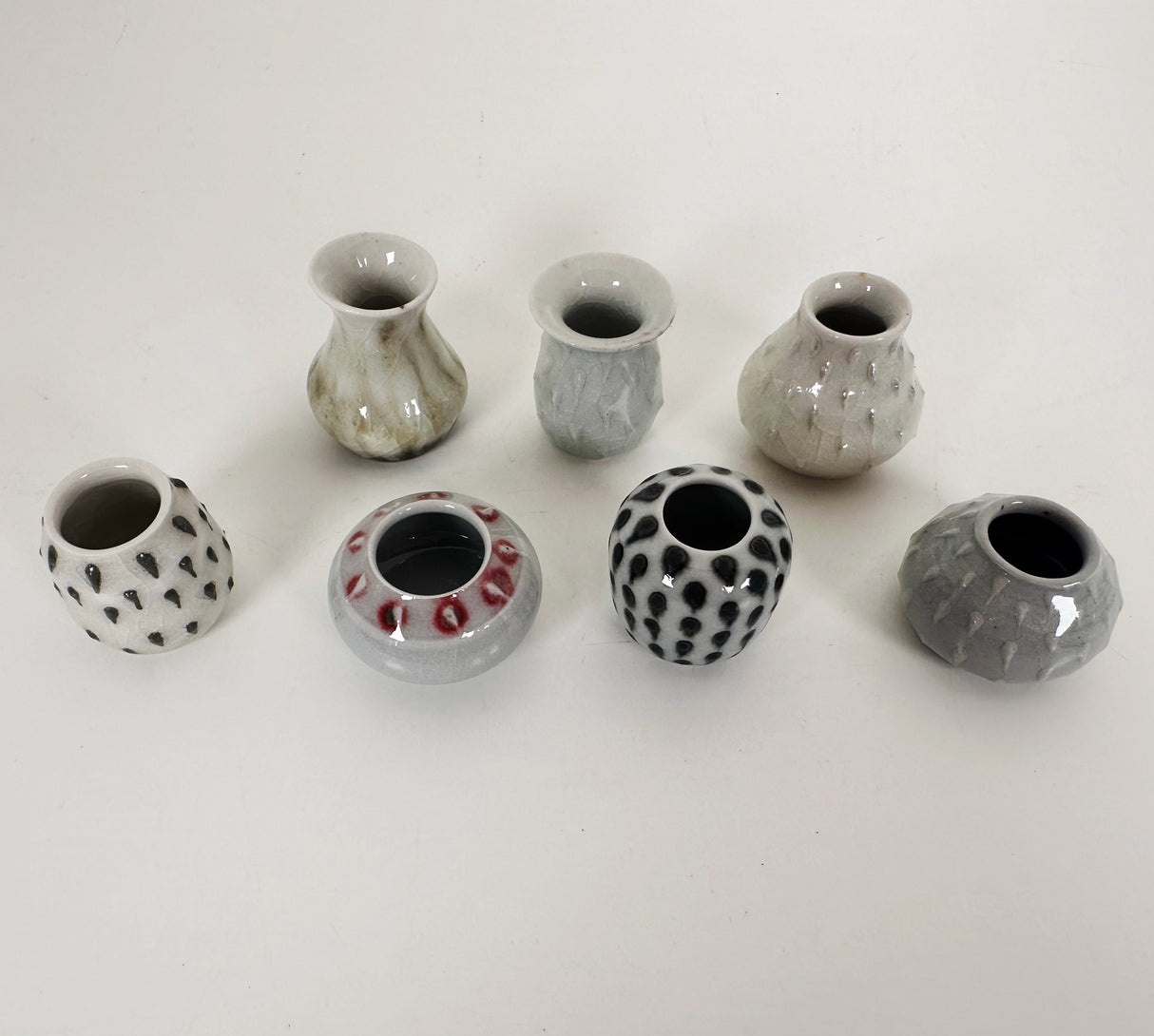 Dotted & Textured Miniature Stoneware Vases | Amy Sanders de Melo