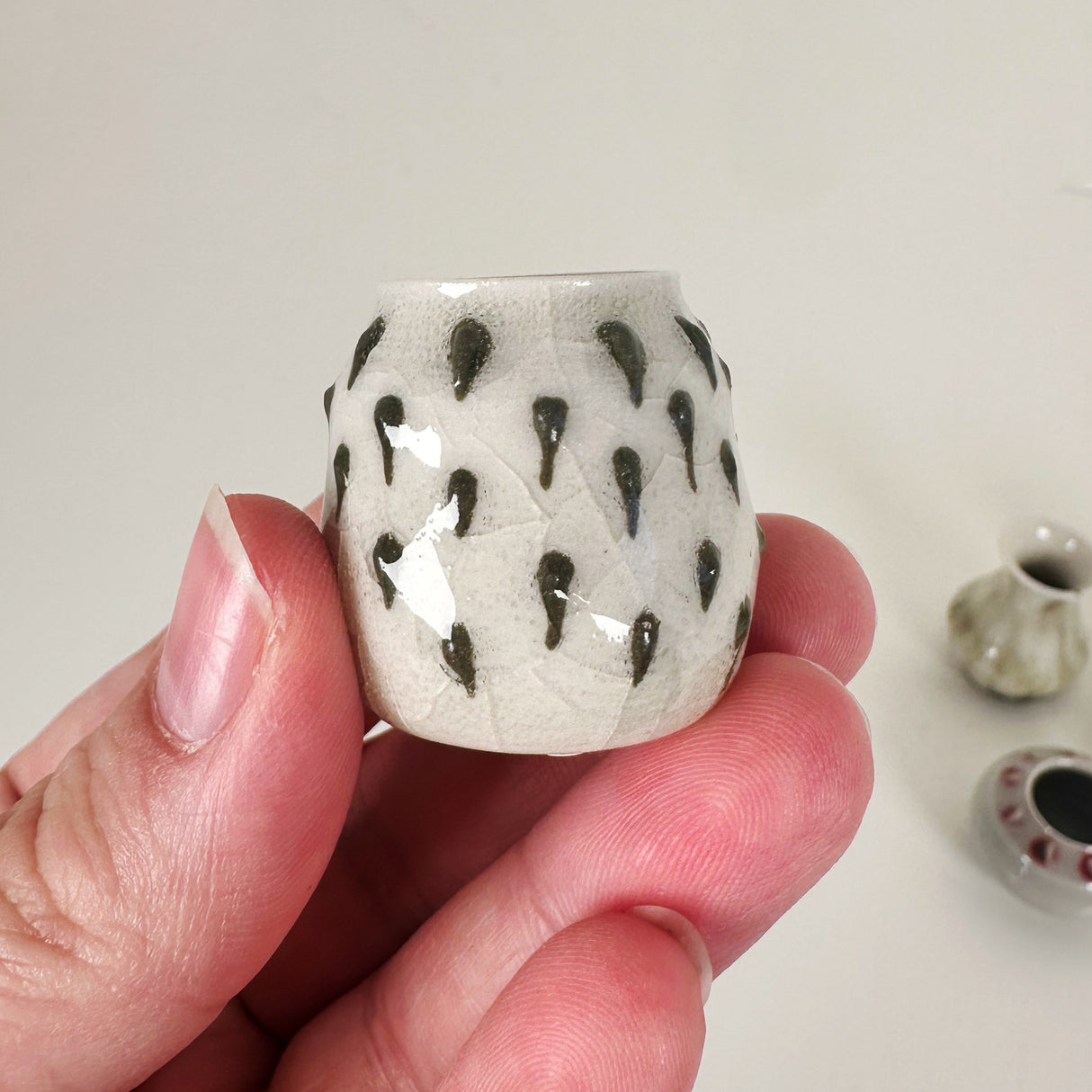 Dotted & Textured Miniature Stoneware Vases | Amy Sanders de Melo