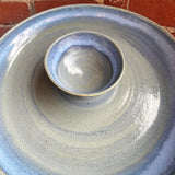 Small Light Denim Chip and Dip | Pottery by Mike